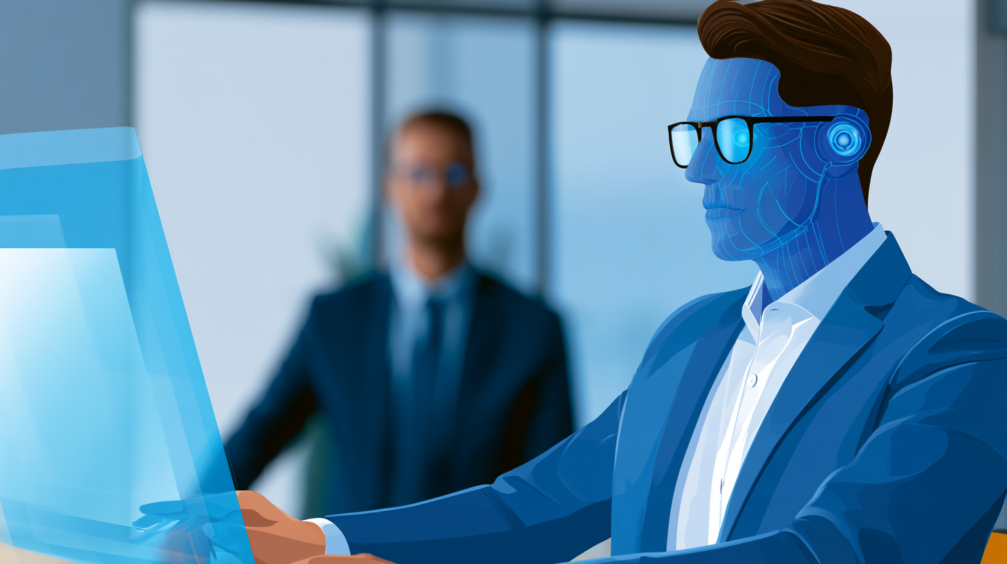 Digitaler Agent arbeitet an einem Computer