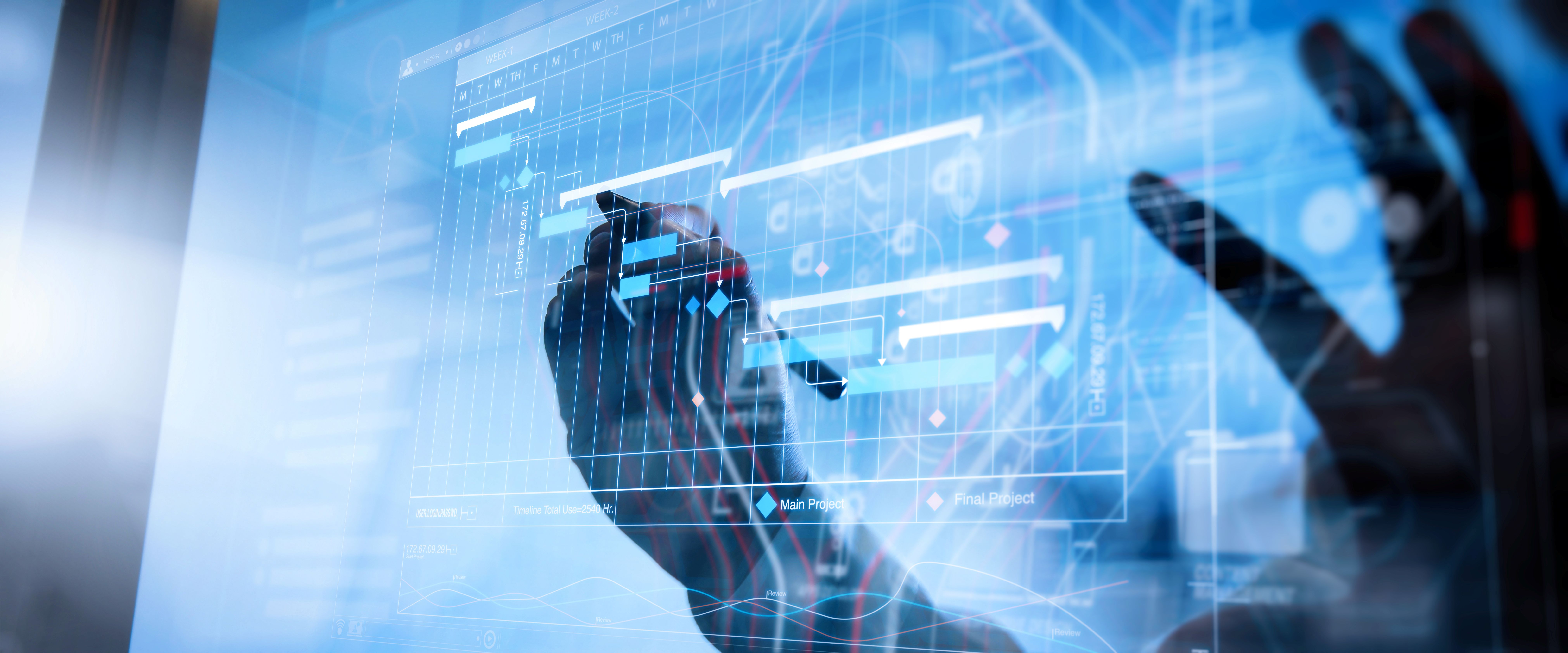 Symbolbild: Hand vor Bildschirm