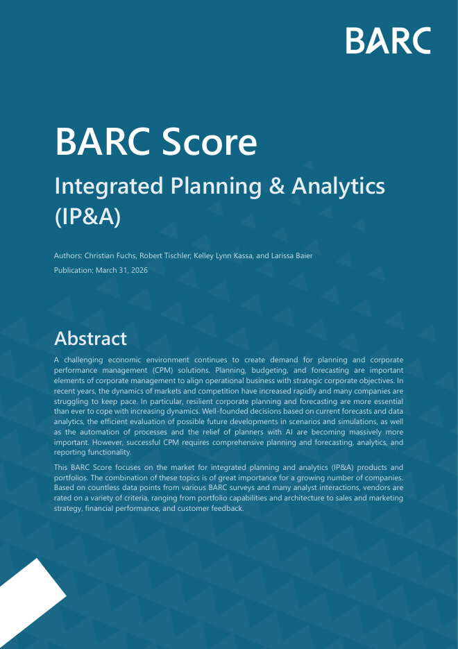 BARC Score Integrated Planning & Analytics (IP&A) cover